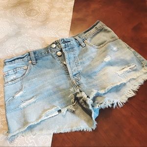 Abercrombie and Fitch light wash denim shorts